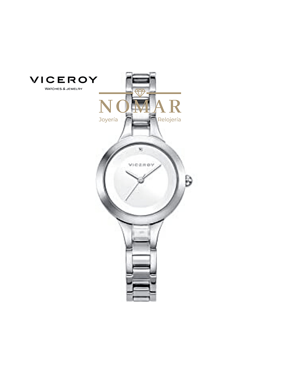 Comprar online y barato Reloj mujer Viceroy acero 3 agujas números árabes  ref. 401072-05 sin costes de envío.