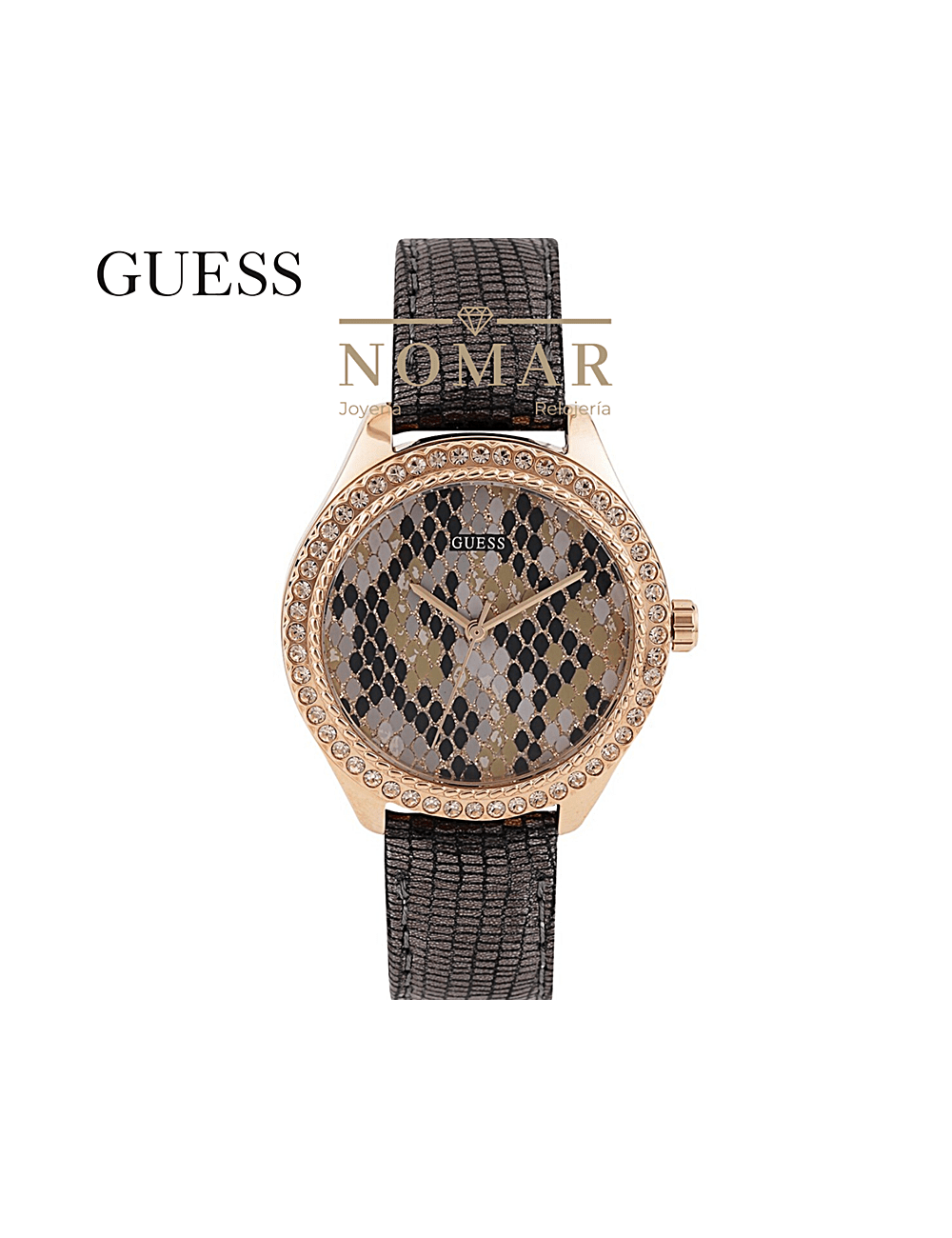 Reloj Guess de mujer Ladies Mystical analógico acero rosa y piel