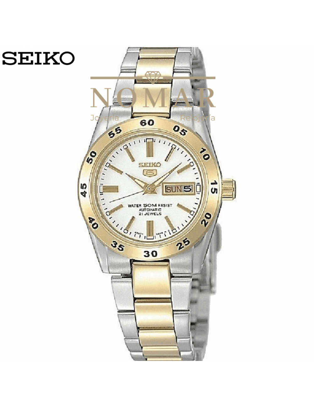 Reloj Seiko de mujer Seiko 5 automático analógico acero bicolor