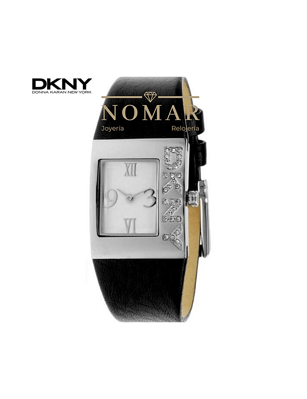 Adepto Edición pasta Reloj DKNY de mujer analógico con correa de piel negra