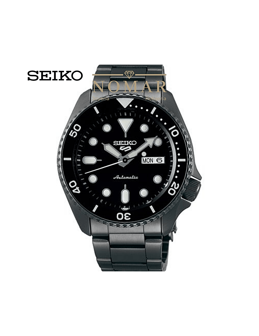 contacto famoso yo lavo mi ropa Reloj Seiko de hombre 5 Sports automático acero IP Negro