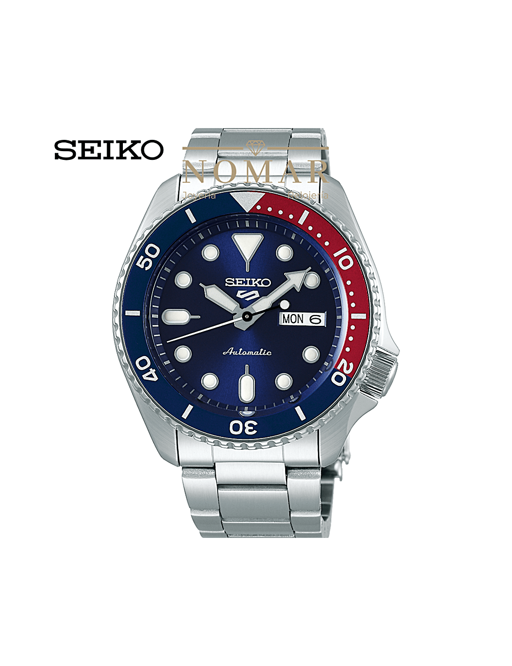 RELOJ SEIKO HOMBRE SEIKO 5 SPORTS AUTOMÁTICO ACERO BISEL AZUL Y ROJO