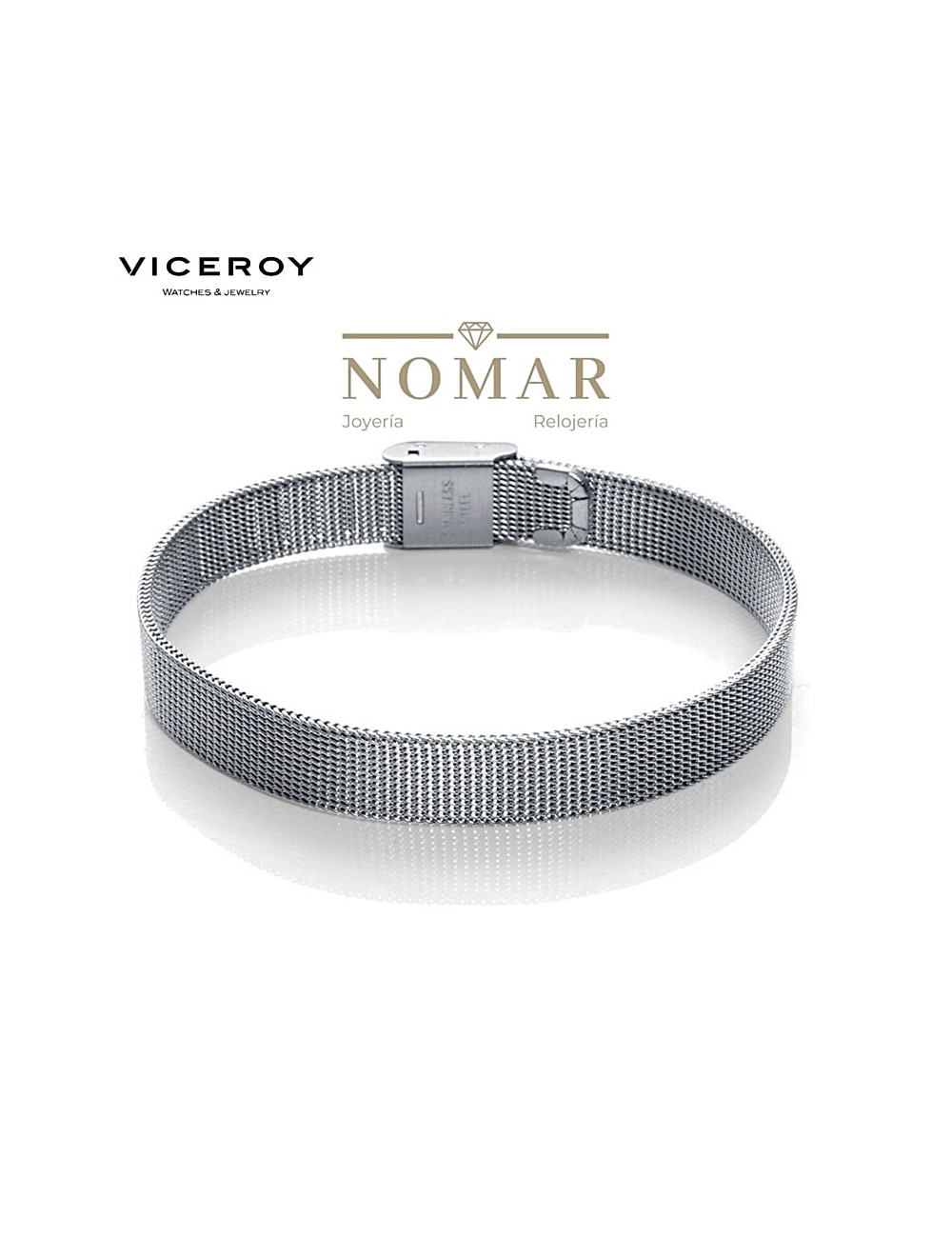 Recurso escucha Intacto Pulsera Viceroy Chic personalizable en acero de medida ajustable con cierre  de presión