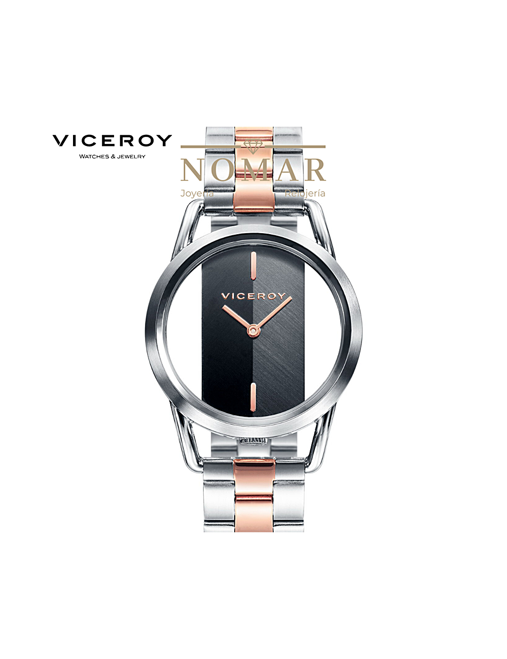 RELOJ VICEROY MUJER KISS ANALÓGICO ACERO MILANESA 2 AGUJAS Y NÚMEROS COLORES