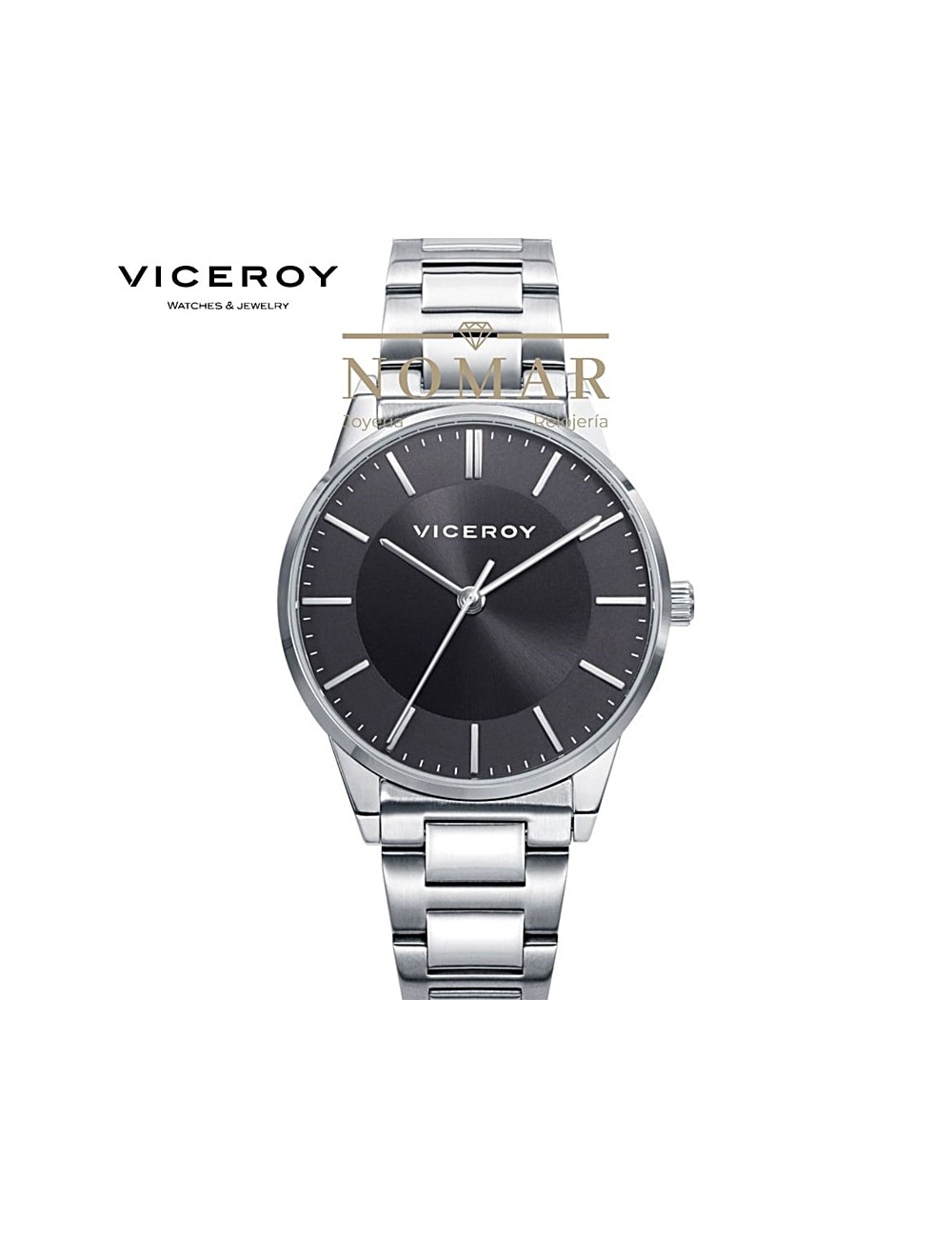 Reloj Viceroy Hombre Acero. Esfera Negra.