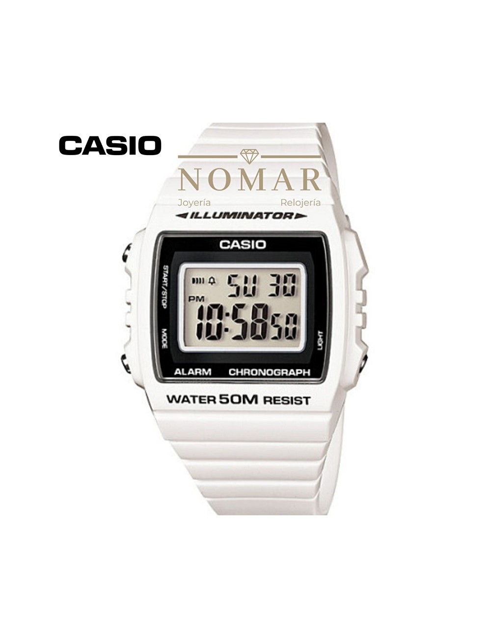 RELOJ CASIO HOMBRE DIGITAL POLIURETANO BLANCO